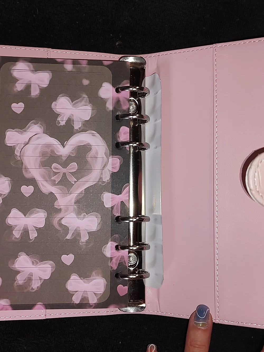 New! A6 Size Pink Croc-Embossed Binder With Designer Paper